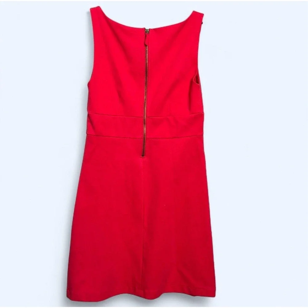 J. Crew Pink Fit & Flare A-Line‎ V-Neck Sleeveless Dress Sz 6 Midi Office Barbie